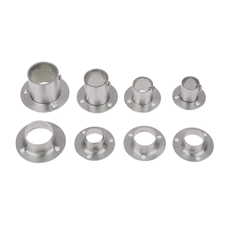 1Pc Stainless Steel Pipe Bracket 19-32mm Dia Tube Support Flange Seat for Wardrobe Hanging Rail Rod Pole Socket End Holder