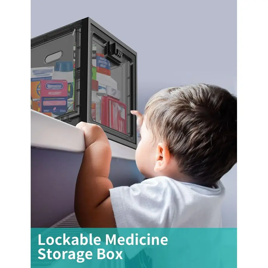 عبوة كبيرة من صندوق قفل الأدوية للأدوية الآمنة، صندوق تخزين قابل للقفل للثلاجة والوجبات الخفيفة، صناديق قفل الهاتف مع مجموعة