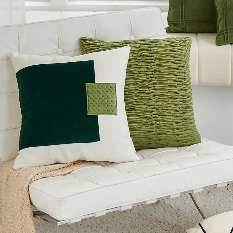 Almohadas de sofá para el hogar, cojines tapizados suaves, modernos, sencillos, lujosos y de estilo verde