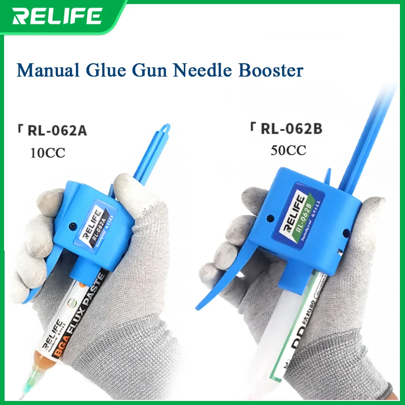 Relife-manual Glue Gun Agulha Booster Seringa Óleo Pasta de Solda Solda Máscara uv Adesivo Estrutural Rl062b 30cc60cc