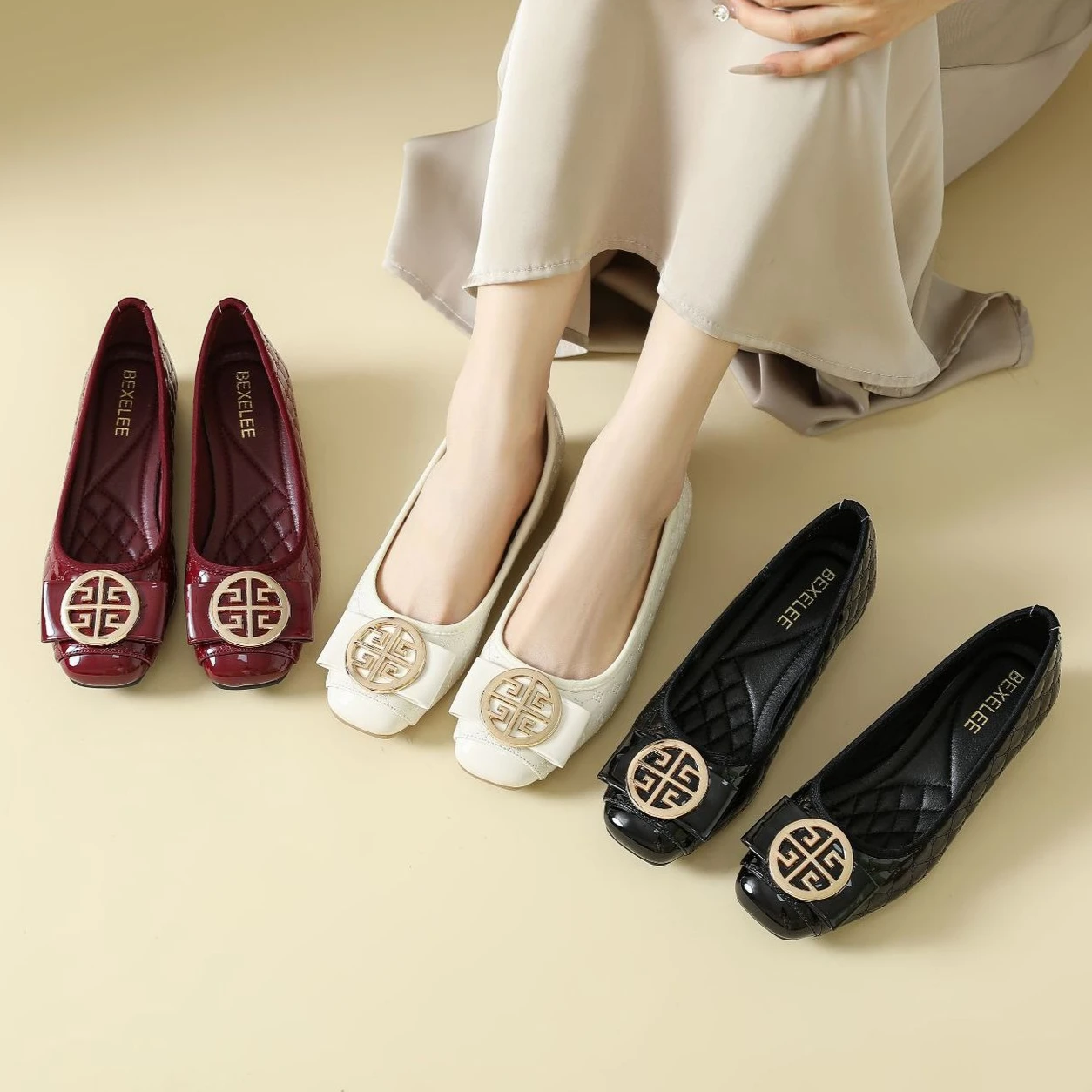 Frühjahr Neue Damenschuhe Moderne Pumps Mädchen Lackleder High Heels OL Slip-on Abendschuhe