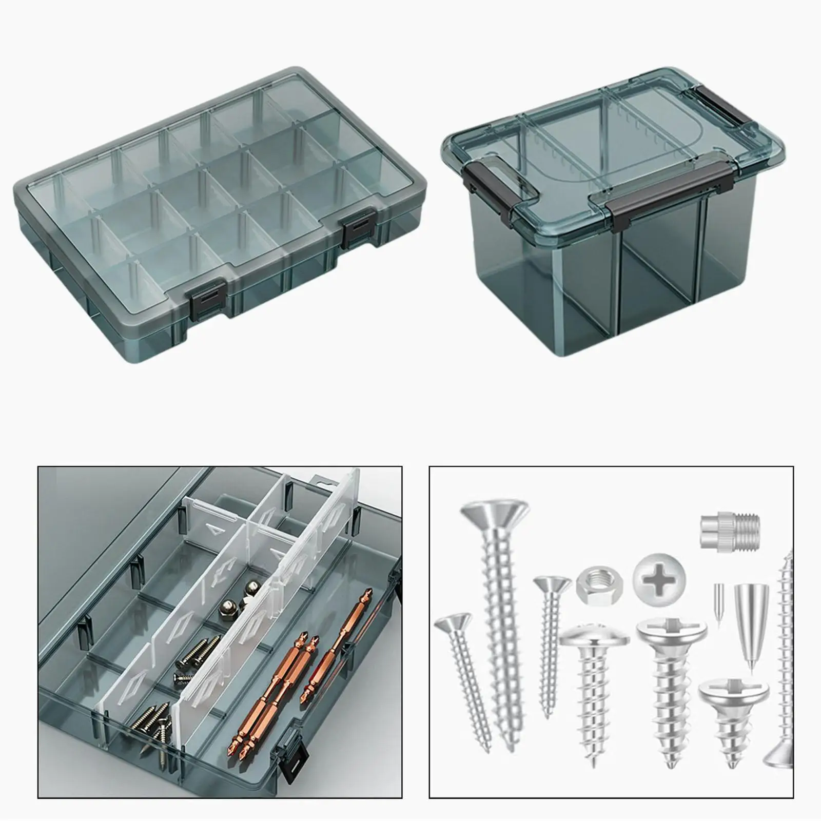 Small Parts Storage Box Multifunctional Clear Case for Earrings Beads Charms