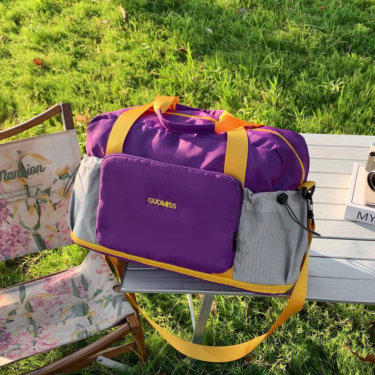Women Travel Duffle Bag Wet Dry Separation Gym Sports Bag, Large Capacity Overnight Weekender Handbag for Business Trip