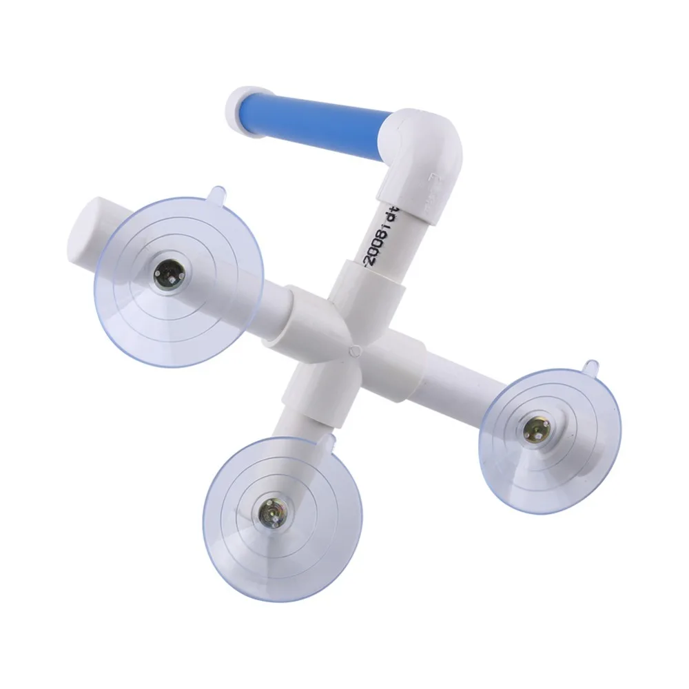 3 Strong Suction Cups Suction Cup Perch Plastic Pipe Structure Paw Grinding Surface Parrot Shower Stand Easy To Install