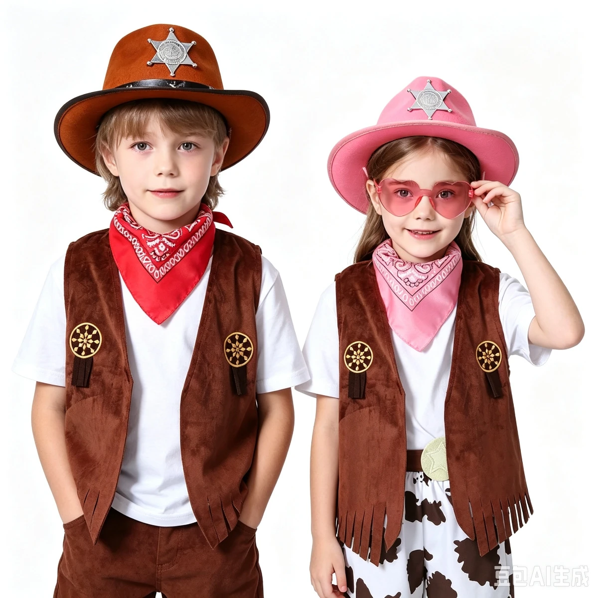 Kids Western Cowboy Hat Pink Cowgirl Hats Toddler Cow Boy Party Hat for Halloween Birthday Party Cosplay Accessories 2-12 Years