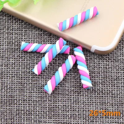 10 stücke Kawaii Spirale Marshmallow Süßigkeiten Polymer Clay Cabochon Flatback Für DIY Telefon Dekoration – Detail 28