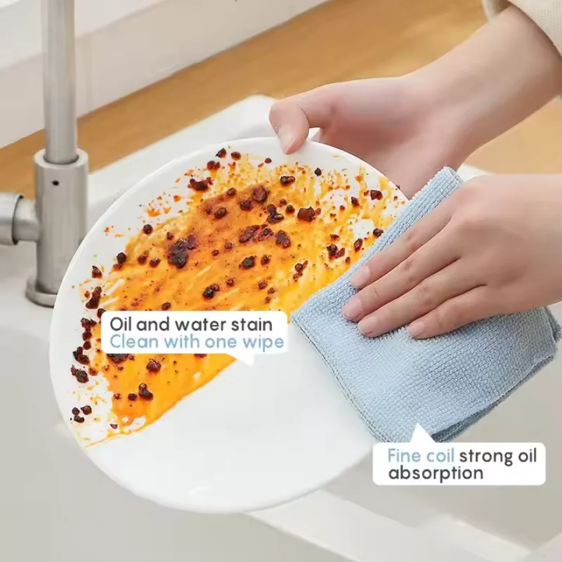 Microfiber Scouring Pad Multifunctional Kitchen Household Cleaning Rag  Removable Boxed Cleaning Cloth For Home Kitchen