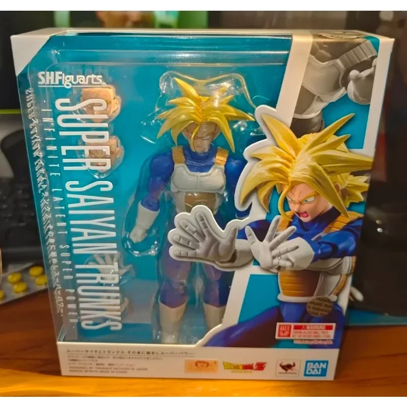 In Stock Bandai Original S.H.Figuarts Dragon Ball Z SHF Infinite Latent Super Power Trunks Anime Action Figure Model Toys Gifts