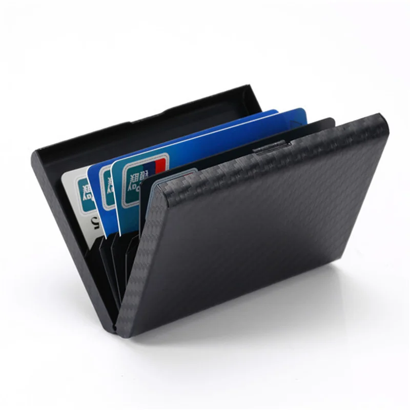 Bycobecy Custom Carbon Fiber Card Holder Metal Plastic NFC Wallet Passport Holder Document Organizer RFID Slim Wallets Men Woman