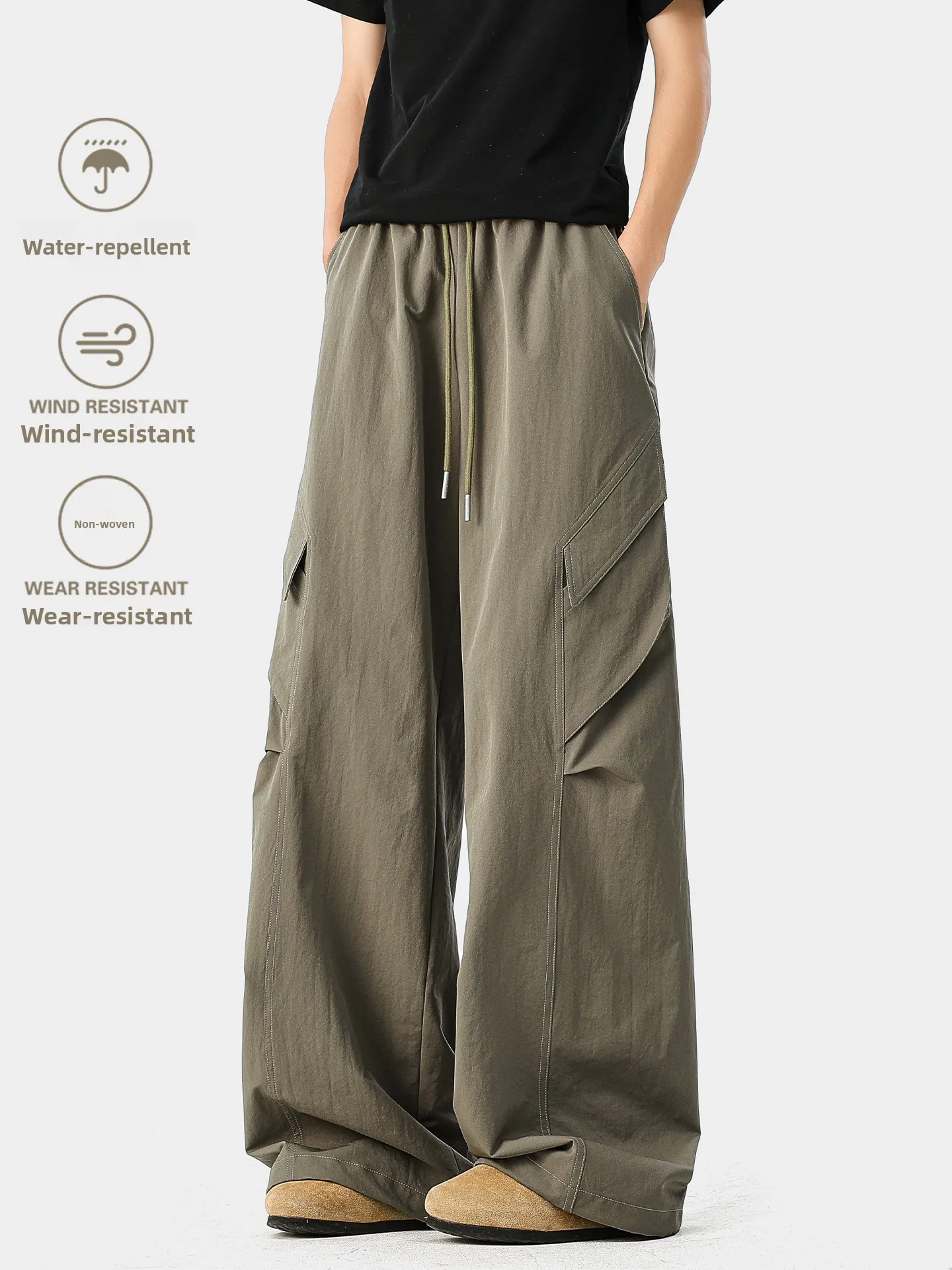 Outdoor Workwear Multi-Pocket Paratrooper Pants Loose Straight Leg Waterproof Quick Dry Hiking Trousers for Men And Women