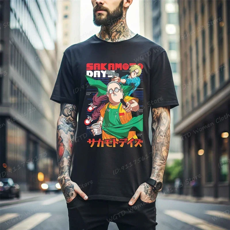 

25 Hot Animen Sakamoto Days Sakamoto Tarou T-Shirt Men Unisex Design Men Tee Shirt Homme Summer Tops Short Sleeve Vintage Style