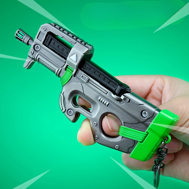 Fortnite gra broń peryferyjna pistolet maszynowy Model breloczek plecak samochodowy wisiorek udekoruj zabawki dla dzieci prezenty