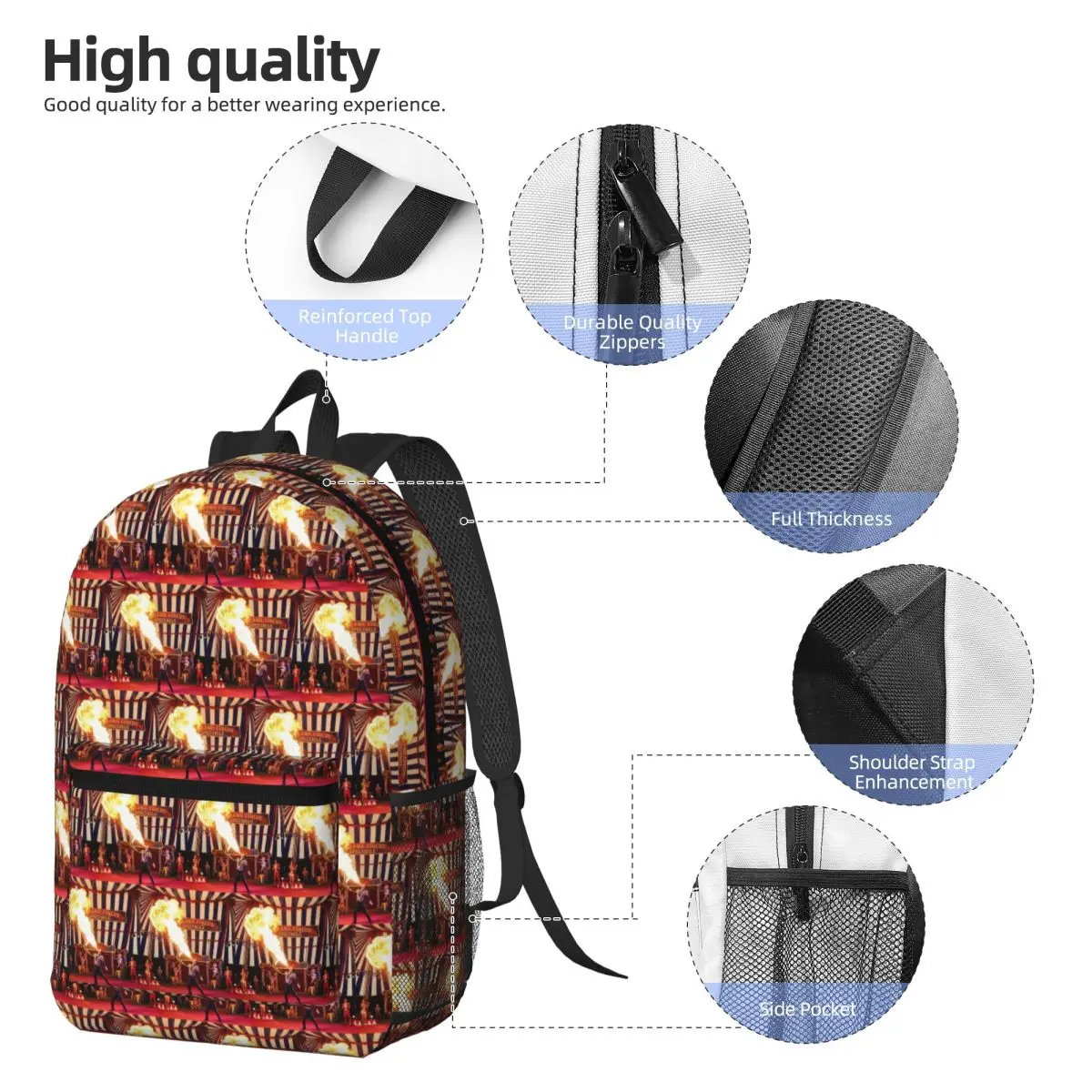 Dangerous Stunt Backpack Boys Girls BookBag Kids School Bag Computer Shoulder Bags for Men Women