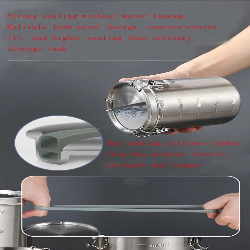 Stainless Steel Storage Tank Tea Sealed Tank Kitchen Storage Tank Grain Storage Box Can