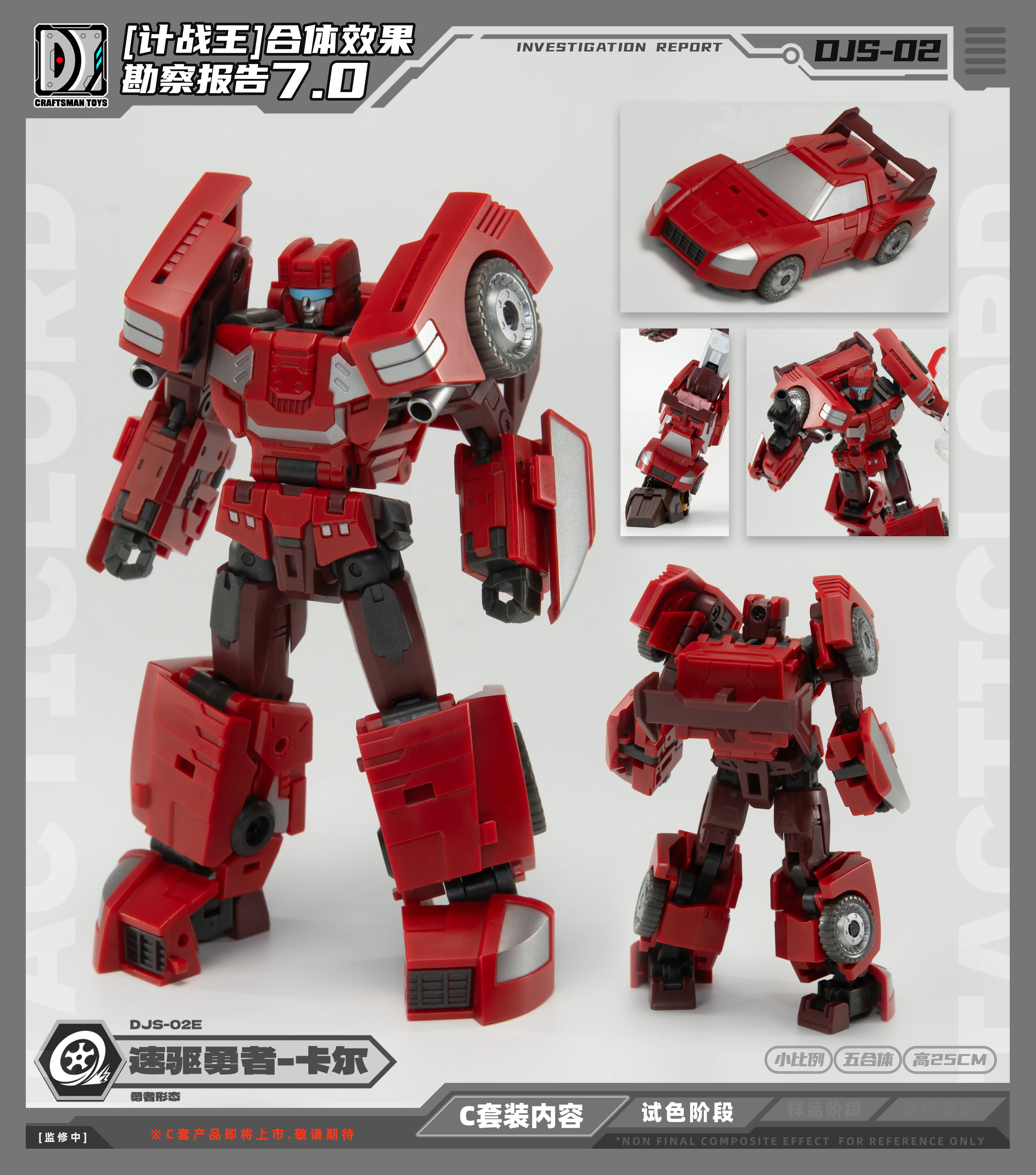 CRAFTSMAN TOYS C Set DJS02D Jet & DJS02E Carl Small Proportional Transformation Toy Collection Geschenk