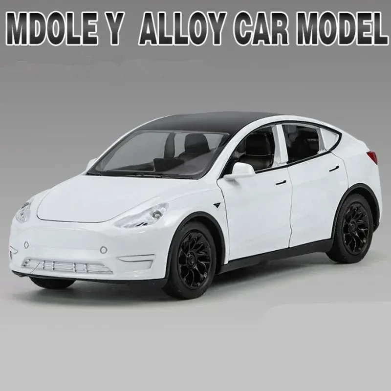 1:32 Tesla Model Y 3 SUV Alloy Car Model Diecast Metal Vehicles Car Model Simulation Collection Sound and Light kids Toy