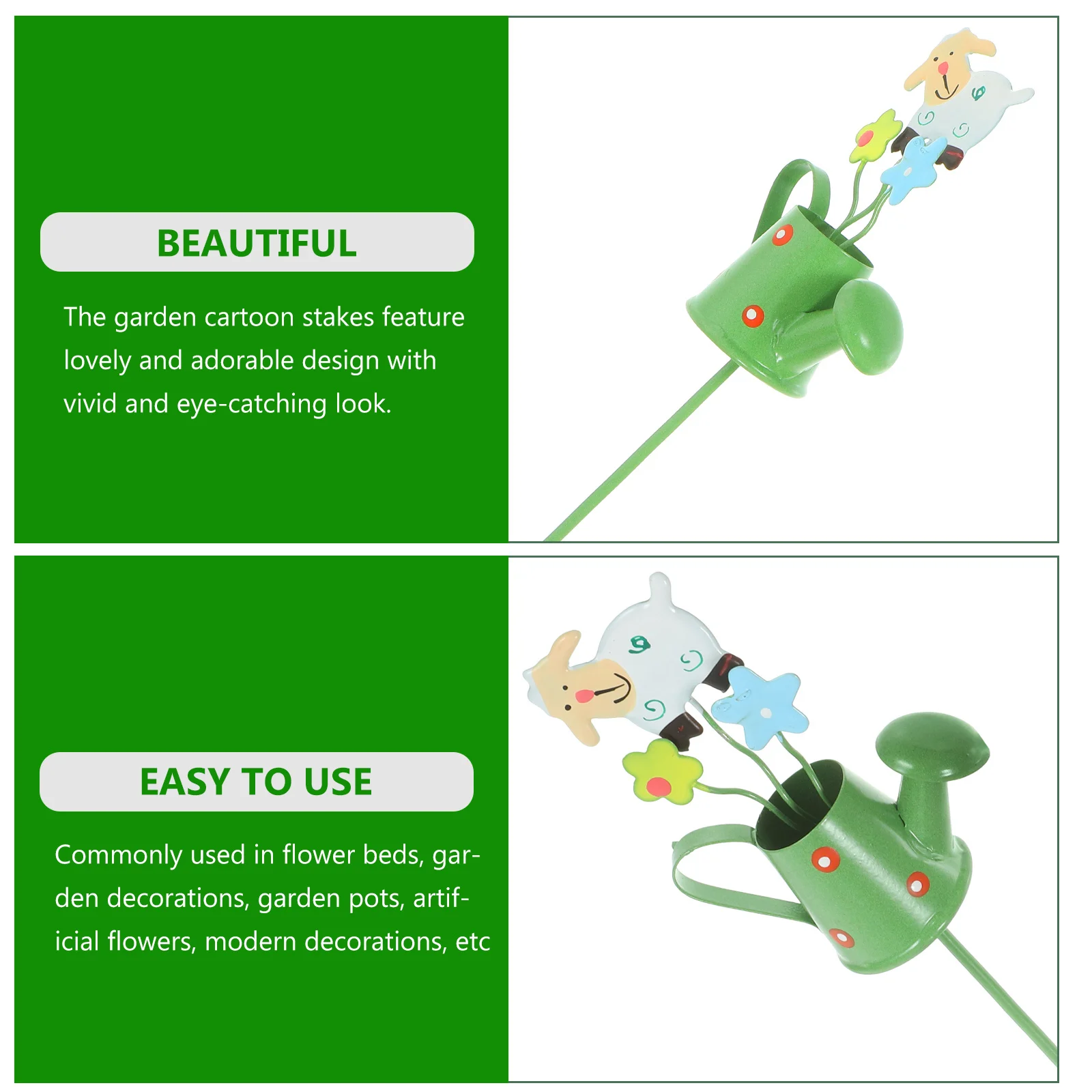 

Iron Garden Stake Decor Cute Cartoon Plant Pick For Flower Pot Yard Ornament Outdoor Lawn Spring Landscaping Accessories