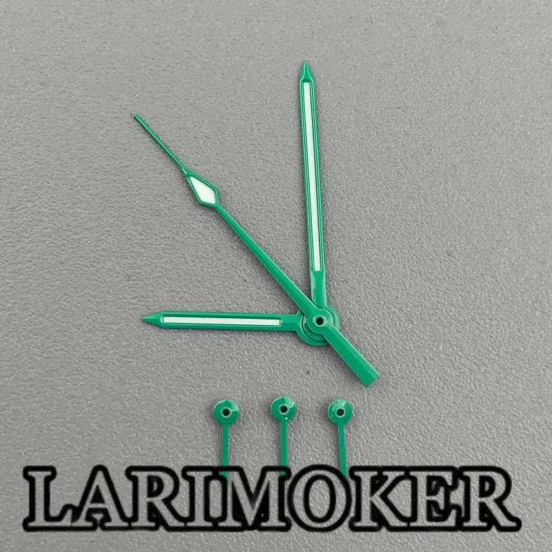 LARIMOKER Watch Hands Red Orange Green Black White Yellow Gold Rose Gold Hands Fits VK63 VK64 Quartz Movement Green Luminous - view 4