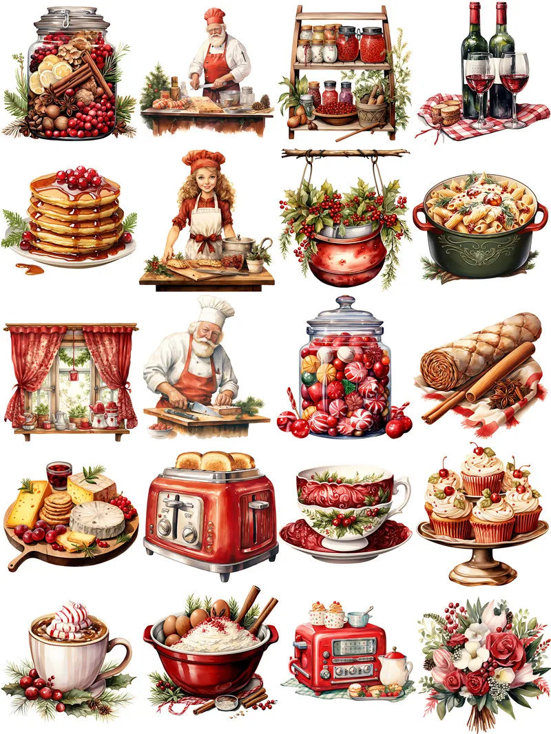 Christmas Kitchen Stickers Crafts And Scrapbooking stickers kids toys book Decorative sticker DIY Stationery