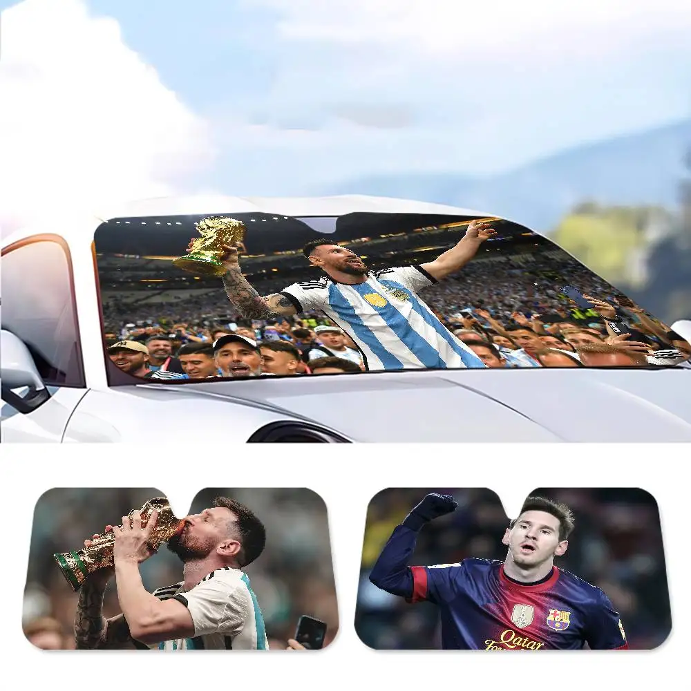 

Lionel Football MessiS Front Window Sunshade Black UV Protection Blackout Cloth Windshield Visor Auto Curtain Sunshade Gifts