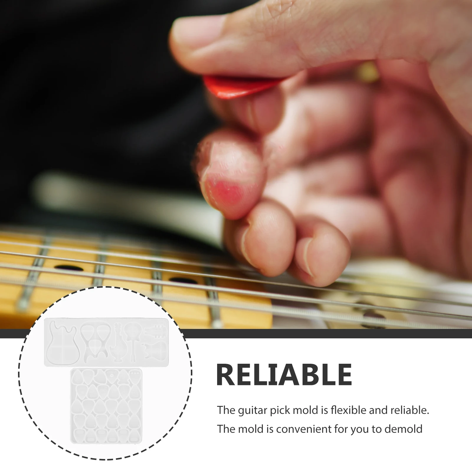 

2 Pcs Storage Box Guitar Pick Mold Silica Gel Crucible Ingot Mould Kit