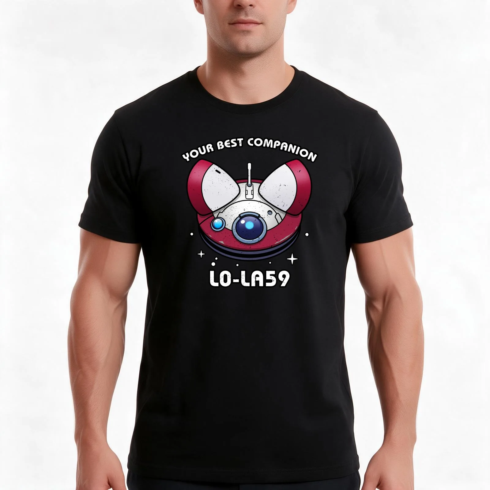 Droid Lola is your beloved companion T-Shirt, Summer Casual Cotton Tee, Oversized Streetwear Tops, Vintage Graphic Print