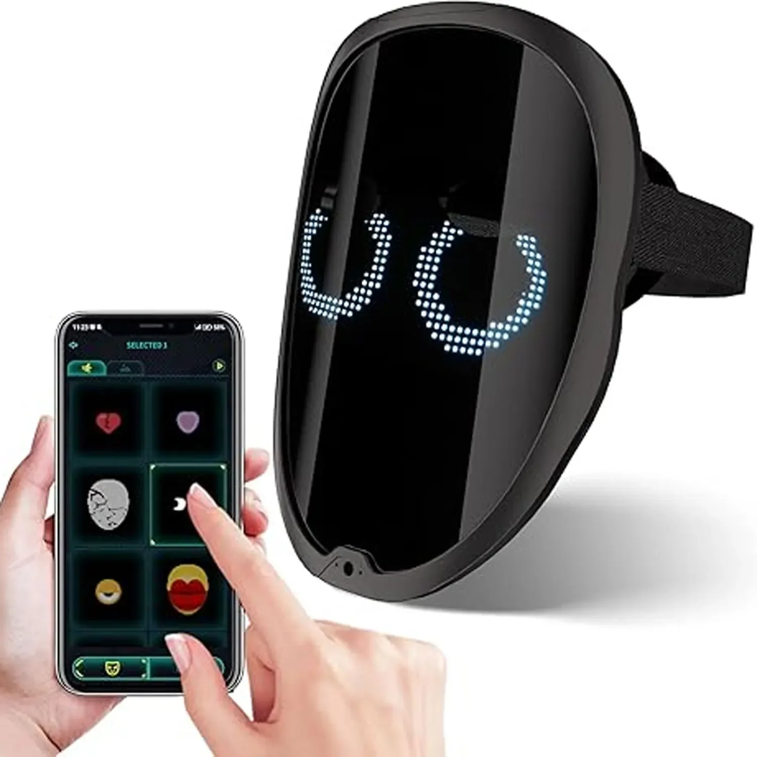 

Bluetooth APP Light Up LED Mask Diy Picture Animation Text Halloween Christmas Carnival Costume Party Game Child Masks Deco GIFT