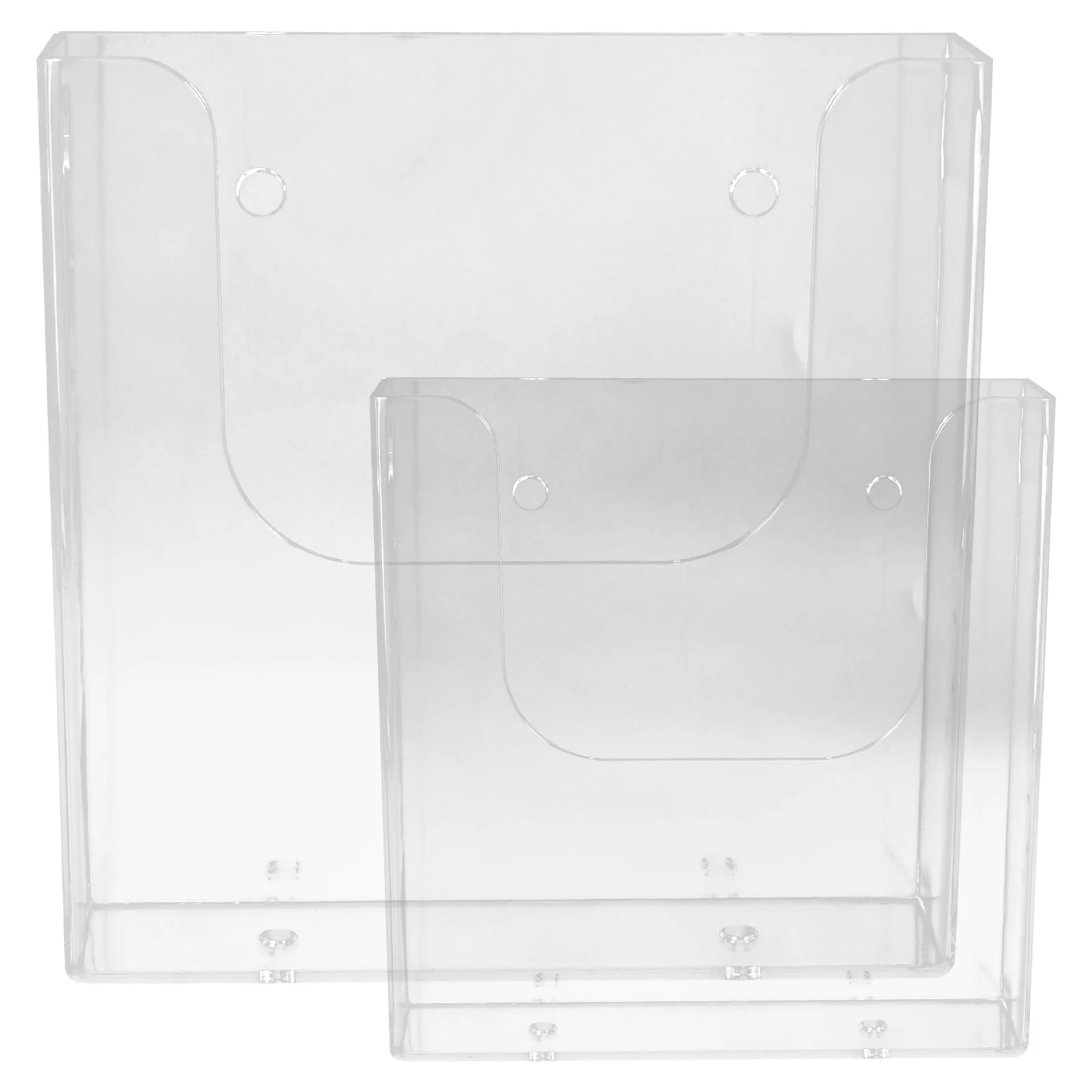 

2 Pcs Acrylic Sign Holder 2pcs Packaged Brochure Clear Paper Display Shelves Stand for File Folder Organizer Rack Card Bracket