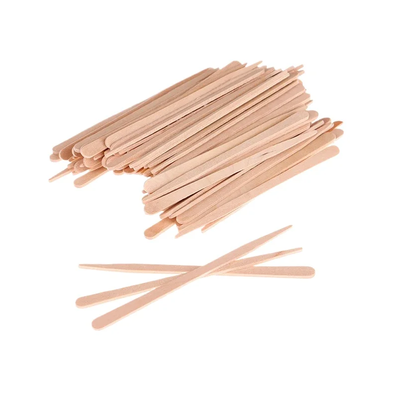 شمع خافض اللسان الخشبي، ملعقة للاستعمال مرة واحدة، إزالة شعر الجسم، مجموعات النظافة الشخصية، مجموعات التجميل، 100 قطعة