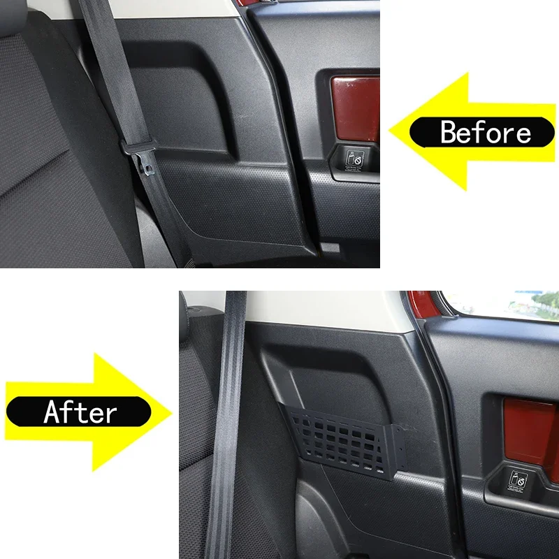 

For 2007-2021 Toyota FJ Cruiser aluminum alloy black car styling rear seat side storage finishing bezel car interior accessories