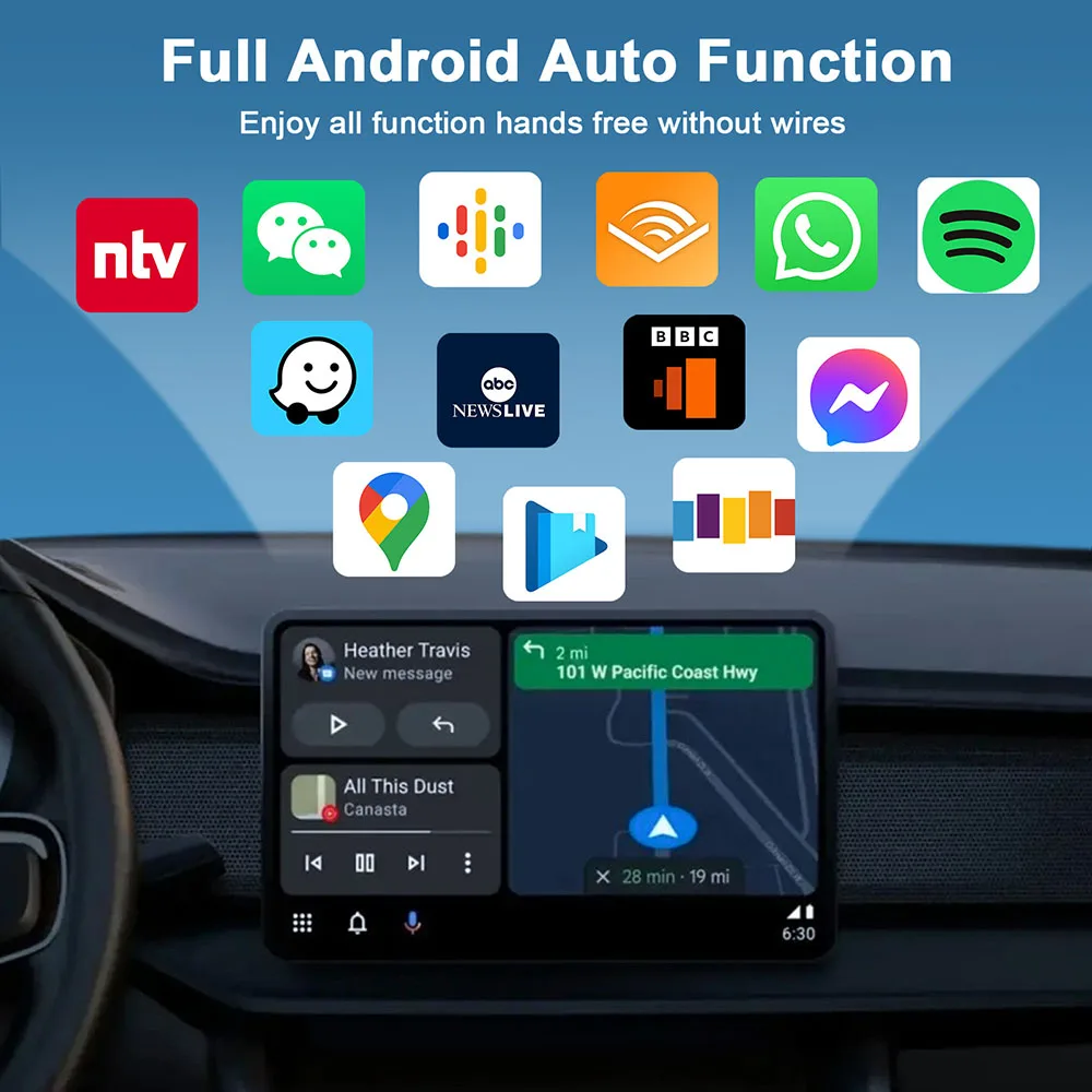 Wireless Auto Adapter Car Android Player Box Wired to Wireless Android Auto Carplay Dongle for OEM Android Auto AI Box