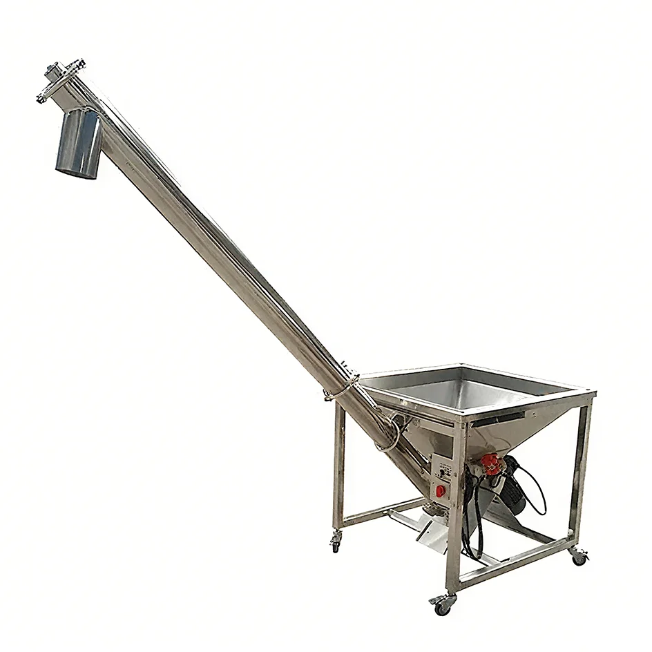 맞춤형 유연한 분말 공급 스크류 오거 컨베이어 스테인리스 스틸 호퍼 식품 산업 생산용 자재 처리