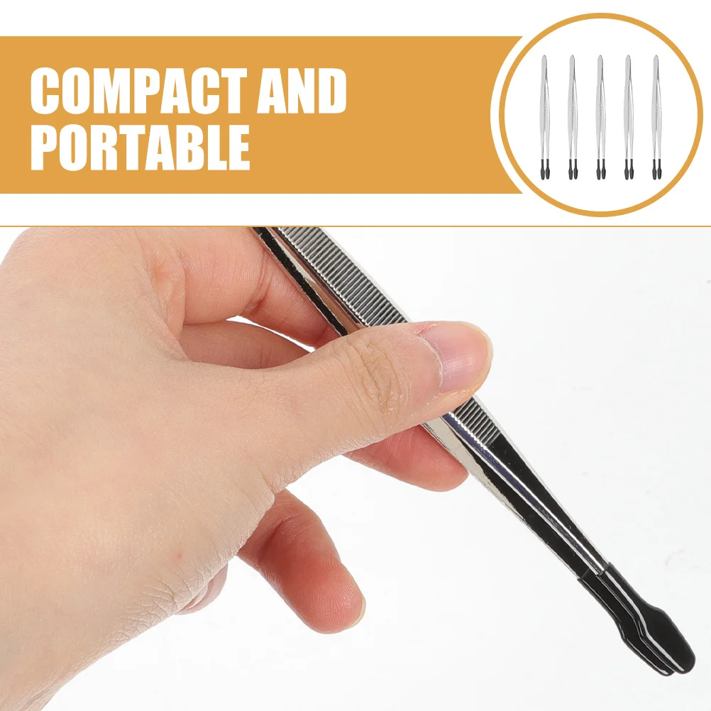 NOLITOY 5 قطعة ملاقط ختم من الفولاذ المقاوم للصدأ لجامعي أدوات توزيع الرموش الحرفية أداة دقيقة لقط المعادن #4