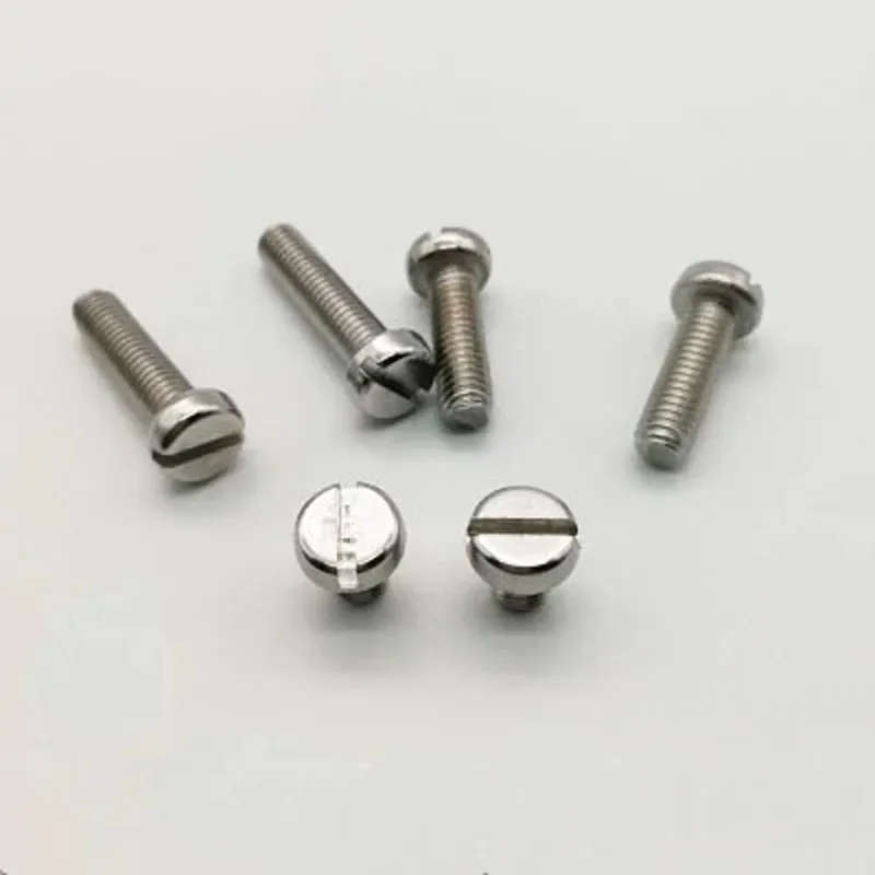 Best1 50pcs M2.5 column screws cap one line socket bolts straight line slot screw GB65 stainlesse bolt 4mm-30 steel slot drivmm