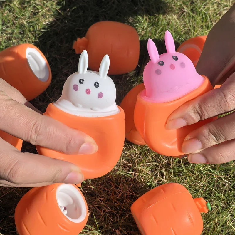 

2Pcs Easter Squeeze Rabbit Sensory Toys Prank Funny Gifts for Kids Birthday Favors Easter Basket Filler Decoration Supplies