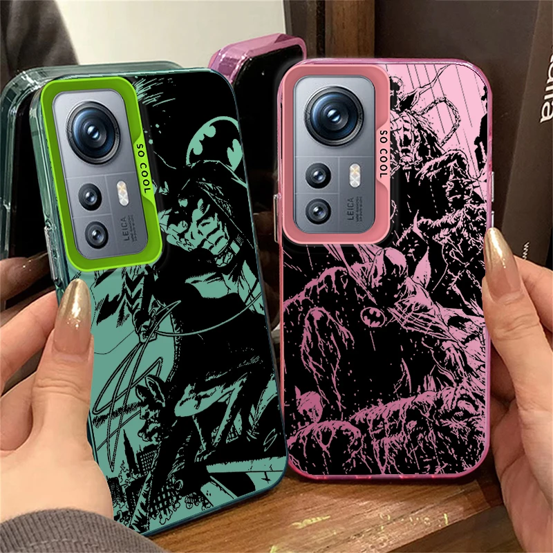 Cute Cartoon B-atmans For Redmi K60 12 10X 9T 9C 8 A1 A2 Plus 4G Fashion Colorful Silver Phone Case