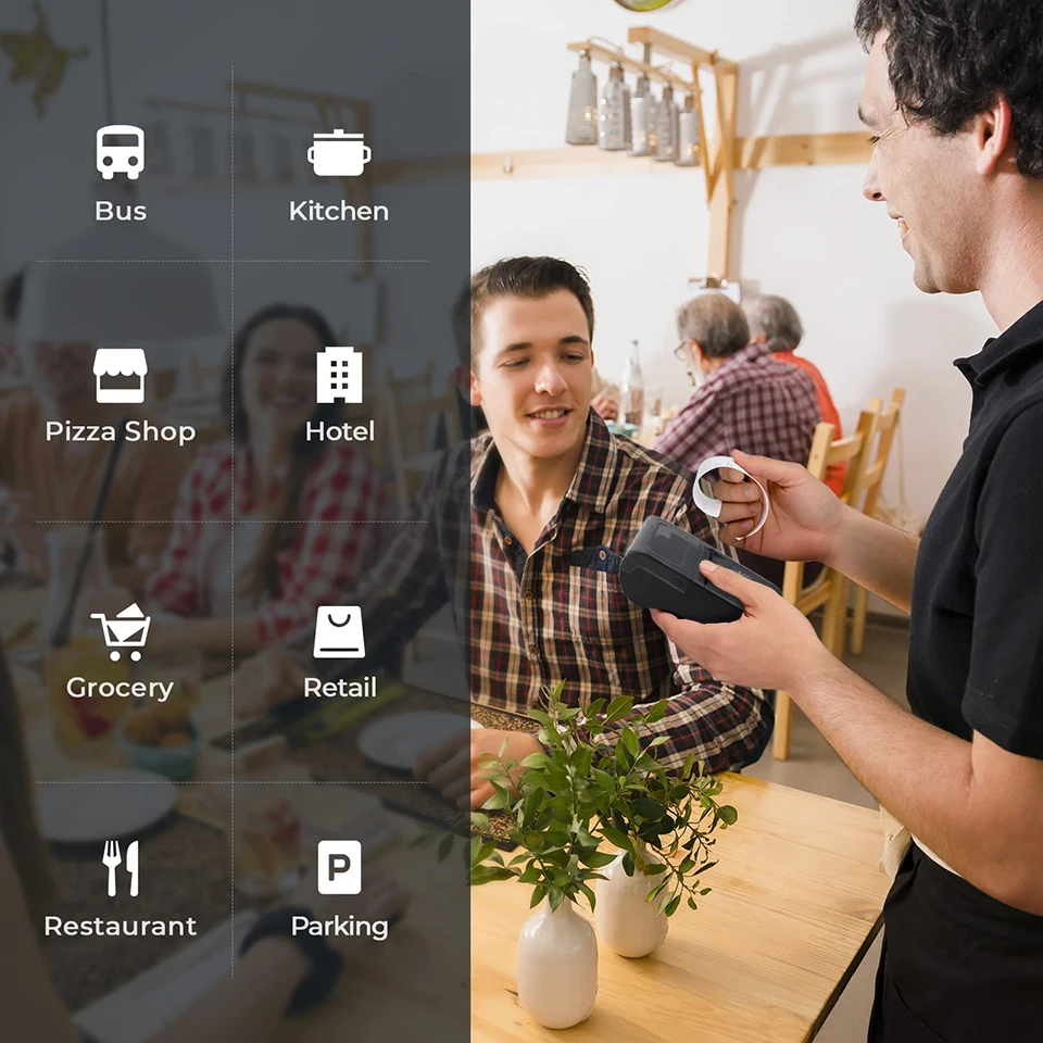 미니 휴대용 블루투스 포터블 모바일 감열 영수증 프린터 배터리 구동 휴대용 프린터 POS 포켓 모바일 핸드헬드