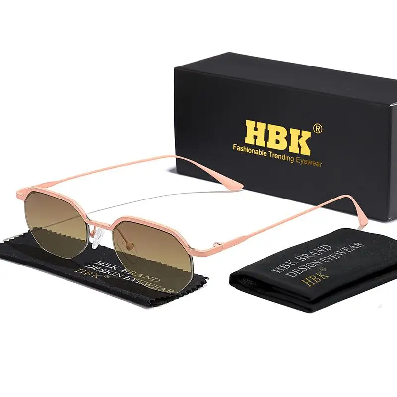 HBK Retro-Sonnenbrille für Herren, polygonal, Punk, kleine Halbrahmen-Sonnenbrille für Damen, Geschäftsreisen, Party, Brillen, Sommerstil – Detail 19
