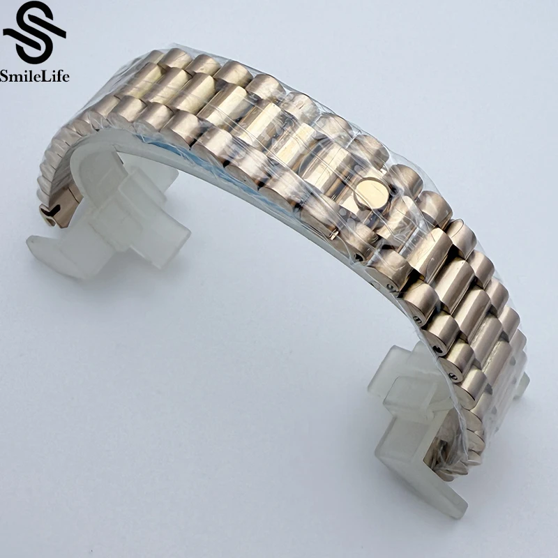 SmileLife 904L Stainless Steel NH35 VK63 Watch Band Universal Strap Folding Safety Buckle for Bracelet Strap 20mm Watch  Strap