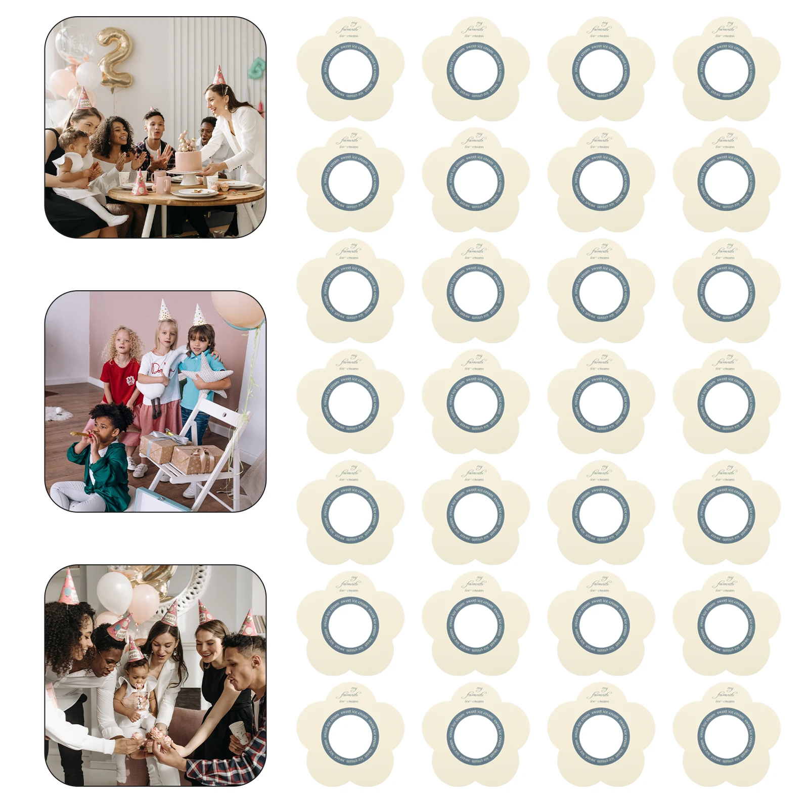 

200pcs Drip-Proof Ice-Pop Paper Holder Popsicles Catcher Kids Ice Cream Accessories Ice-Pop Ring For Kitchen Restaurant