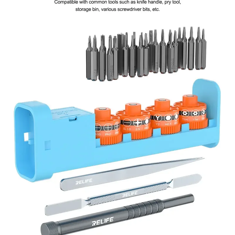 RELIFE RL-5122 43 in 1 Rotary Screwdriver Tool Set Innovative Rotating Shaft with 40 Screwdriver Bits  Repair Tools