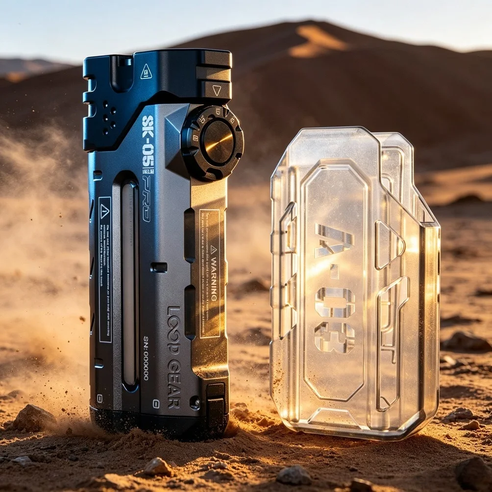 LOOP SK05 Pro Rechargeable LED Flashlight 4360 Lumens Power Bank with Floodlights Spotlight and A03 K-Shape Sheath for Camping