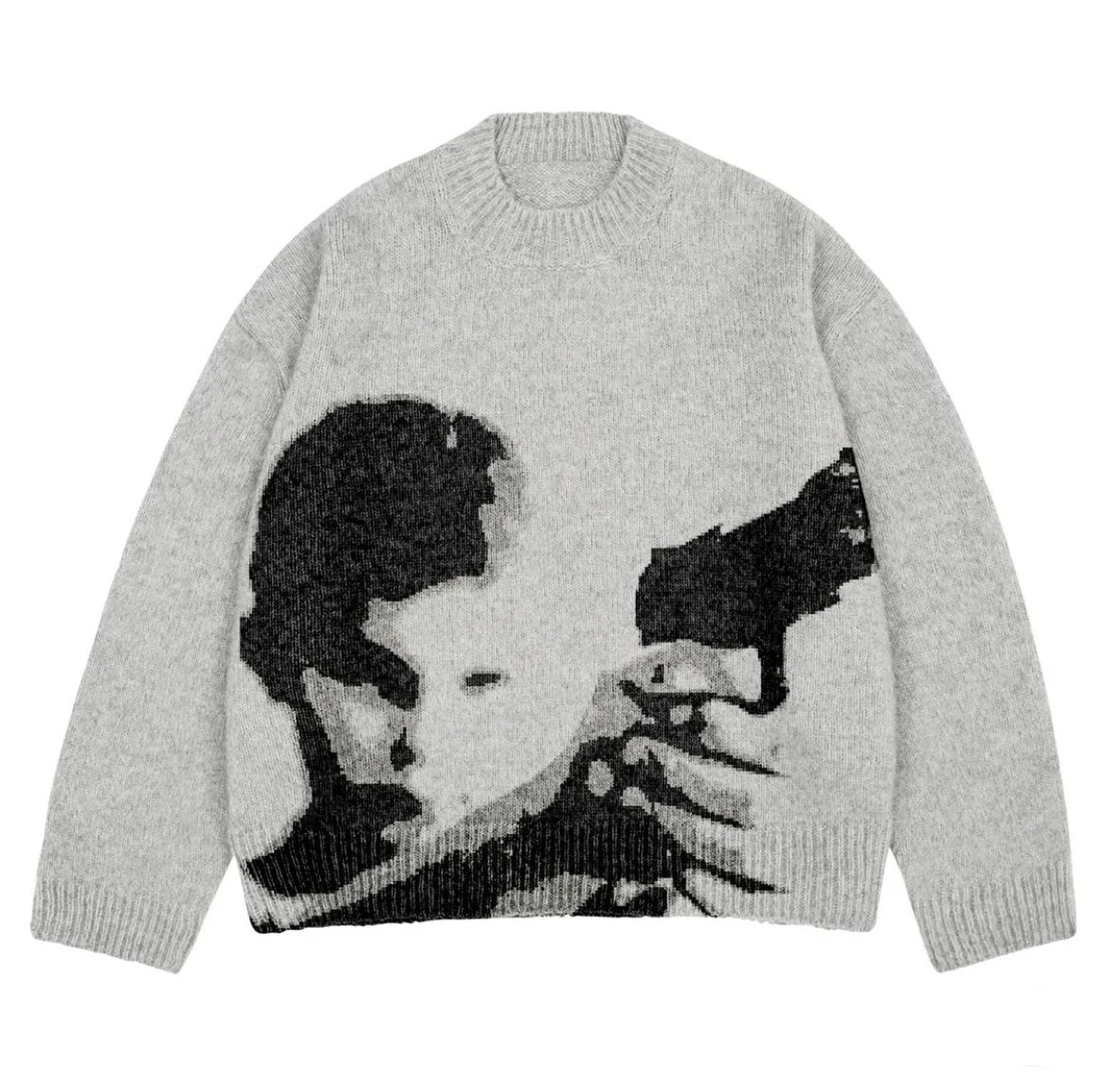 Sweter oversize luźne swetry Y2K estetyczna odzież uliczna sweter unisex sweter damski ins ciepły Anime zimowy top na co dzień