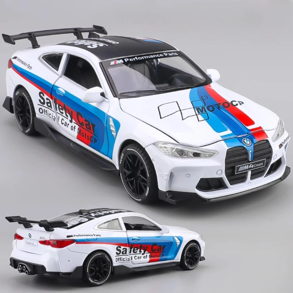 Modèle de jouet M4 échelle 1:32, voiture de Police, son et lumière, portes à tirer ouvertes, modèles de véhicules en alliage moulé sous pression, ornements de loisirs, cadeaux