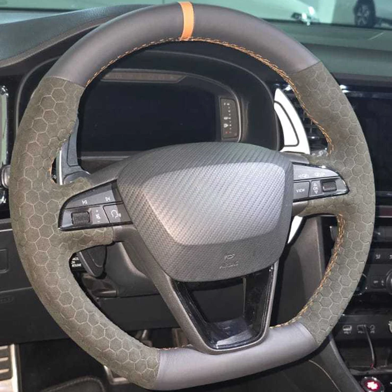 

Чехол на руль из алькантары сшитый вручную для Seat Leon Ibiza Fr Seat Fr Sport Cupra Ateca 2021-2023 года для Seat Arona