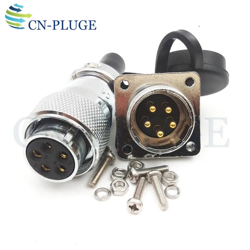 WS16 Connector 2 3 4 5 6 7 8 9-Pin Industrial Power Supply IP67 Waterproof And Dustproof Female Plug Square Panel Male Socket