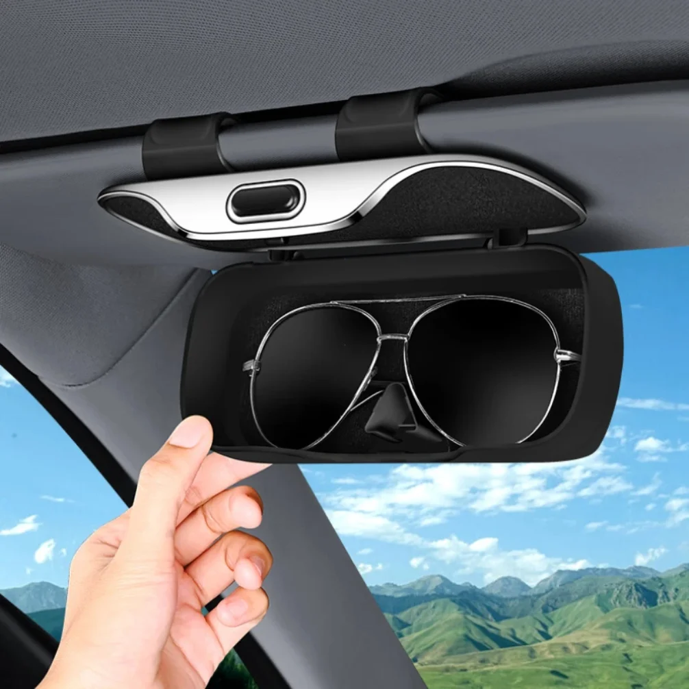

Multifunction Car Glasses Box Portable Car Sunglasses Holder Car Driving Glasses Holder Eyeglass Case Sun Visor