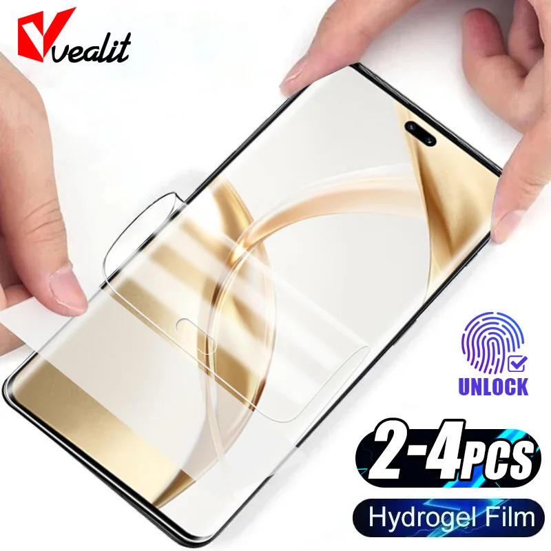 

2-4Pcs Curved HD Hydrogel Film For Honor 200 100 90 80 70 60 50 Pro Plus Screen Protector For Honor X40 X50 GT X9A X9B Not Glass