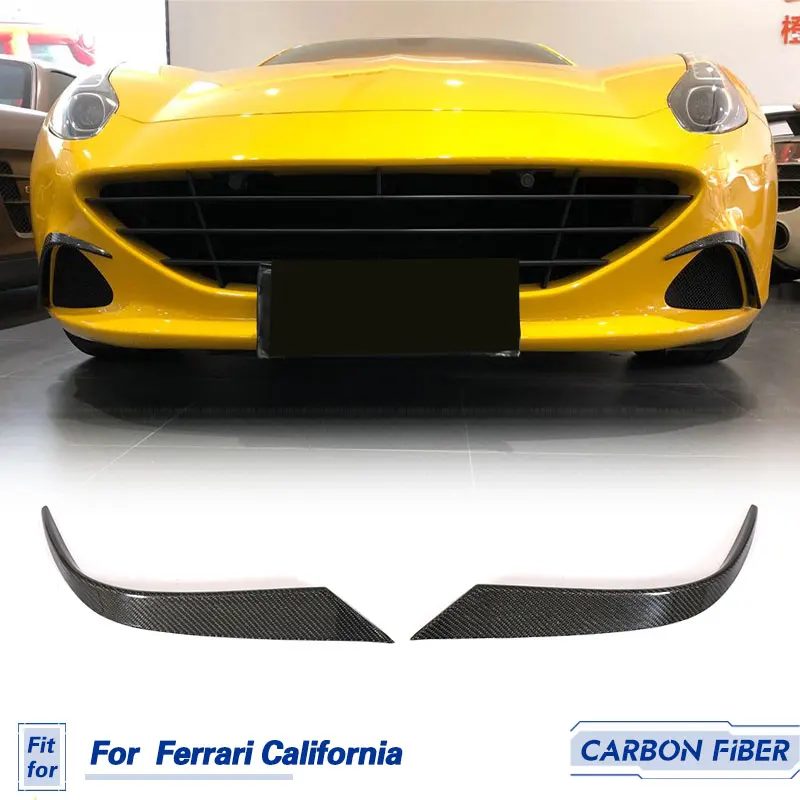 Car Front Bumper Canards Carbon Fiber for Ferrari California 2015-2018 Racing Front Fins Trims Canards Protector Body Kits