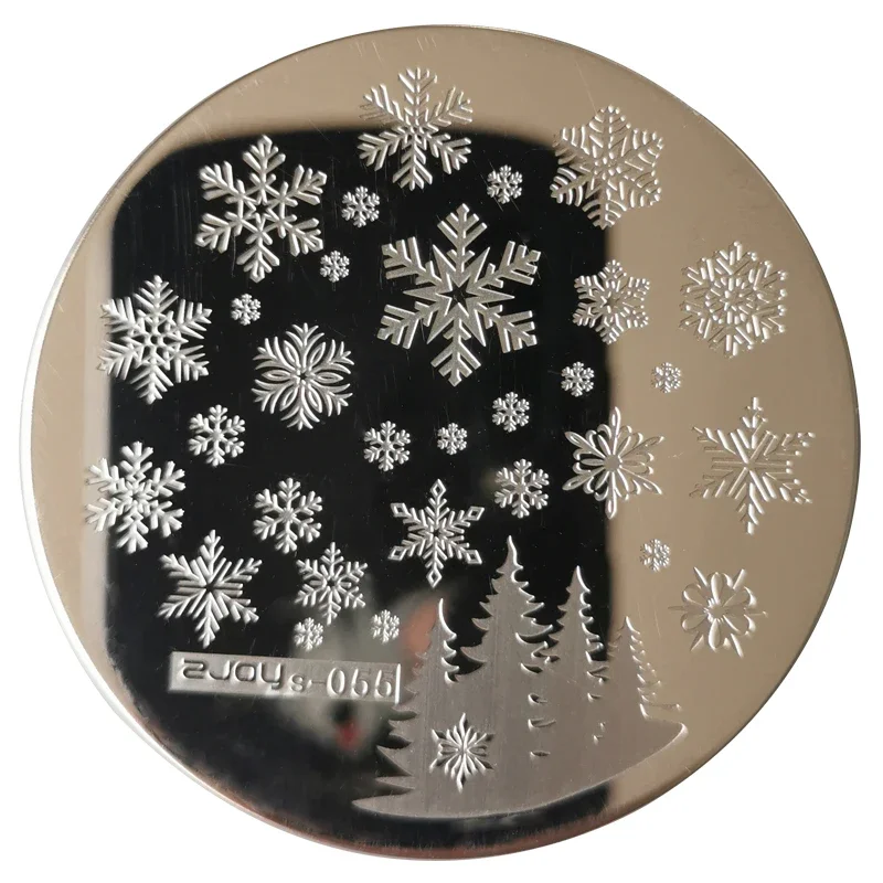 Round Nail Stamping Plates Stainless Steel Image Stencils Nails Decor 5.5cm Tool - Butterfly/Constellation/Leaf/Bird